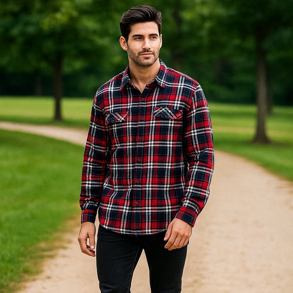 Mountain Warehouse Shirt Men 3XL/TTTG Red Blue Check Country To Coast Chore Barn